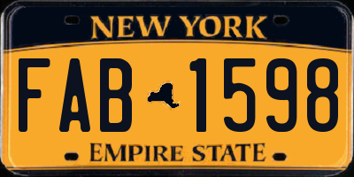 NY license plate FAB1598