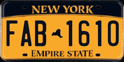 NY license plate FAB1610