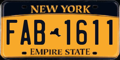 NY license plate FAB1611