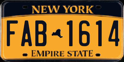 NY license plate FAB1614