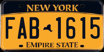 NY license plate FAB1615