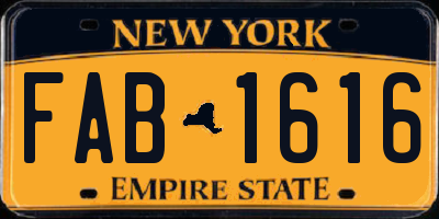 NY license plate FAB1616