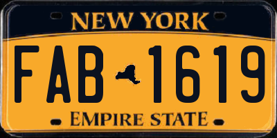 NY license plate FAB1619