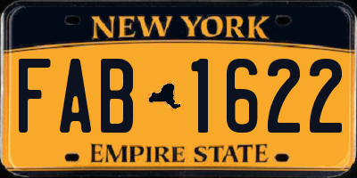 NY license plate FAB1622