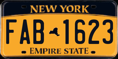 NY license plate FAB1623