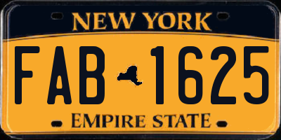 NY license plate FAB1625