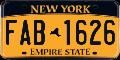 NY license plate FAB1626