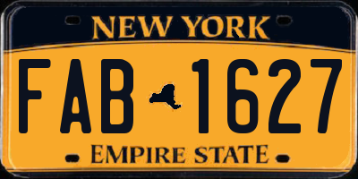 NY license plate FAB1627