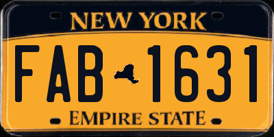 NY license plate FAB1631