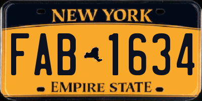 NY license plate FAB1634