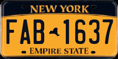 NY license plate FAB1637