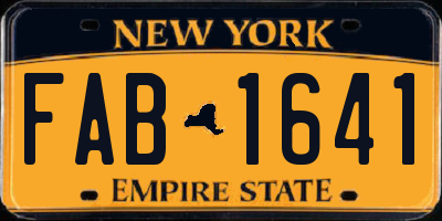 NY license plate FAB1641