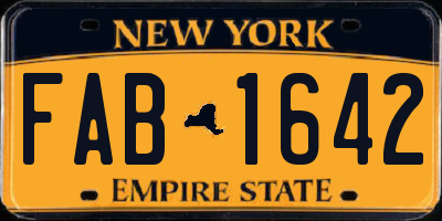 NY license plate FAB1642