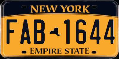 NY license plate FAB1644