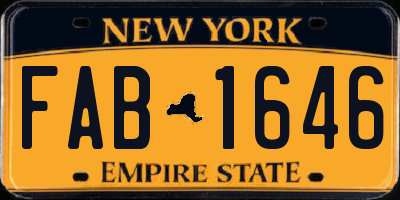 NY license plate FAB1646