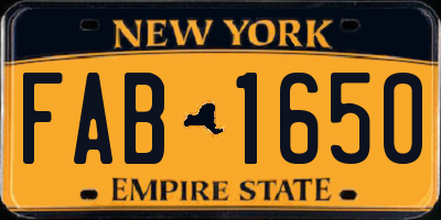 NY license plate FAB1650