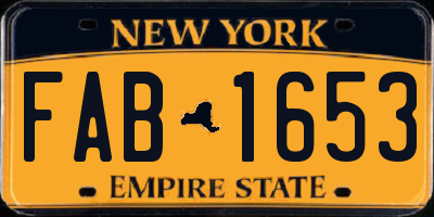 NY license plate FAB1653