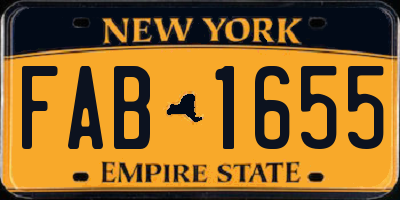 NY license plate FAB1655