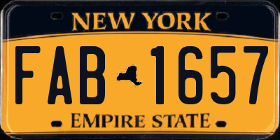 NY license plate FAB1657