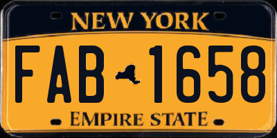 NY license plate FAB1658