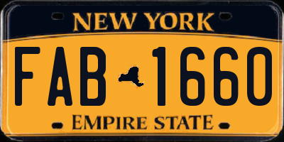 NY license plate FAB1660