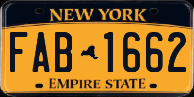 NY license plate FAB1662