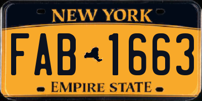 NY license plate FAB1663