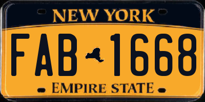 NY license plate FAB1668