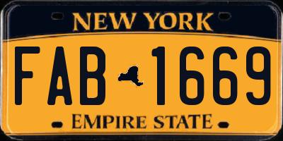 NY license plate FAB1669