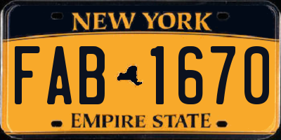 NY license plate FAB1670
