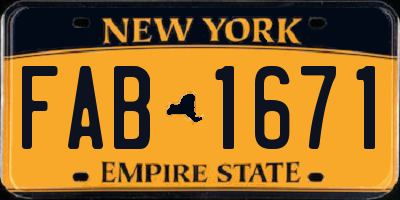 NY license plate FAB1671