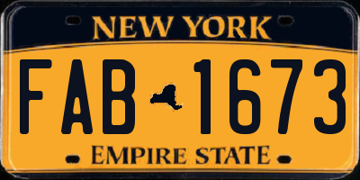 NY license plate FAB1673