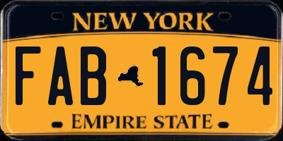 NY license plate FAB1674