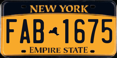 NY license plate FAB1675