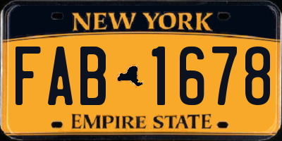 NY license plate FAB1678