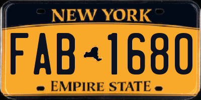 NY license plate FAB1680