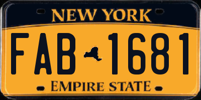 NY license plate FAB1681