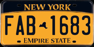 NY license plate FAB1683