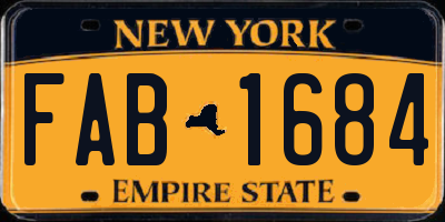 NY license plate FAB1684