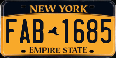 NY license plate FAB1685