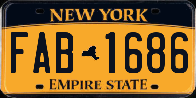 NY license plate FAB1686