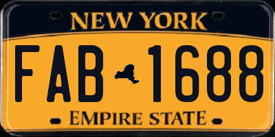 NY license plate FAB1688