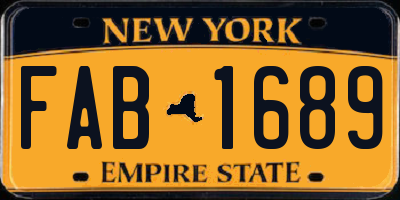 NY license plate FAB1689