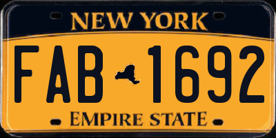 NY license plate FAB1692