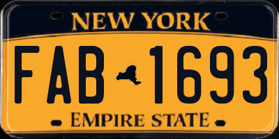 NY license plate FAB1693