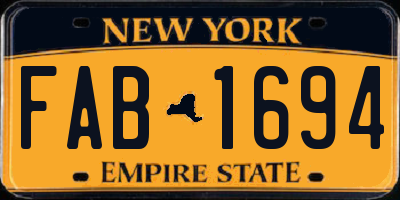 NY license plate FAB1694