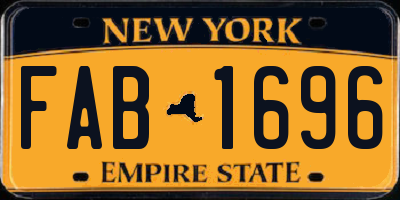 NY license plate FAB1696