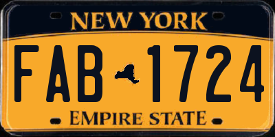 NY license plate FAB1724