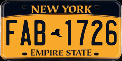 NY license plate FAB1726