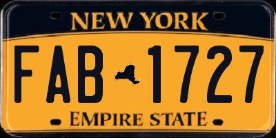 NY license plate FAB1727